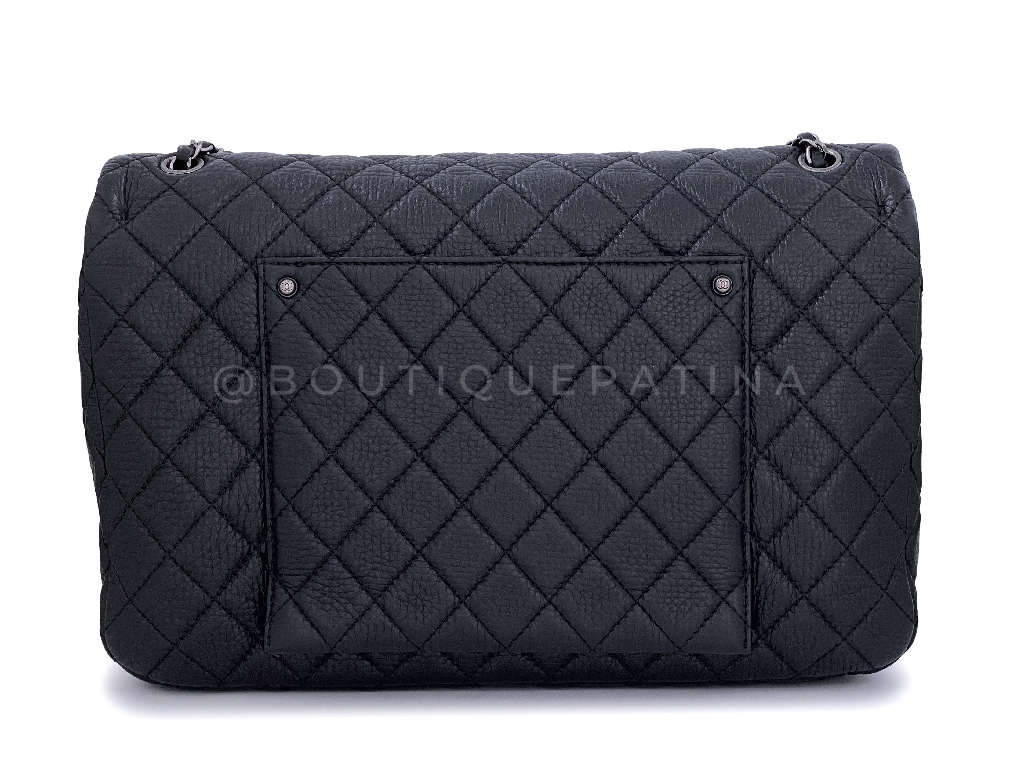 Chanel Black XXL Airline Travel Giant Flap Bag RHW