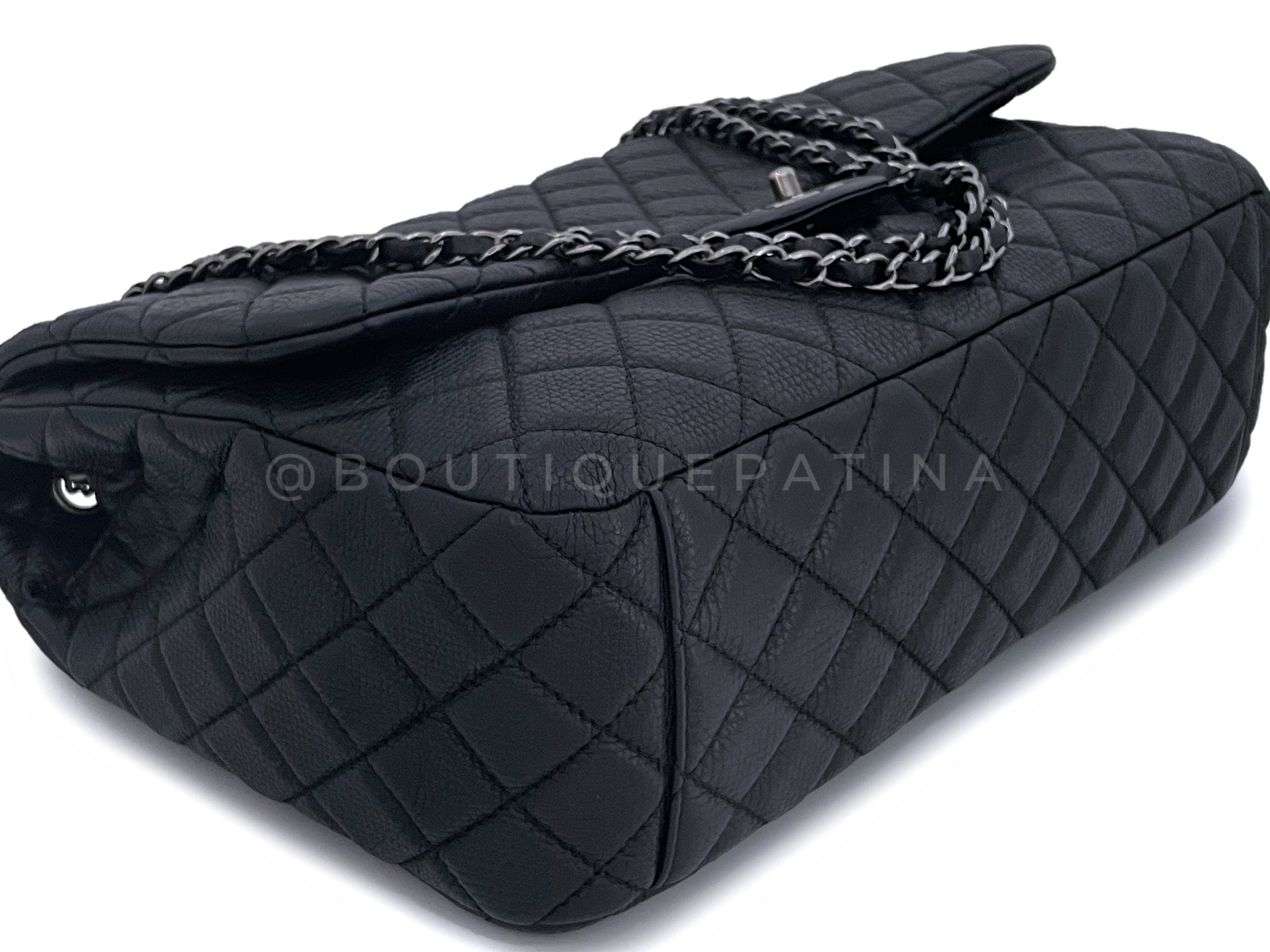 Chanel Black XXL Airline Travel Giant Flap Bag RHW