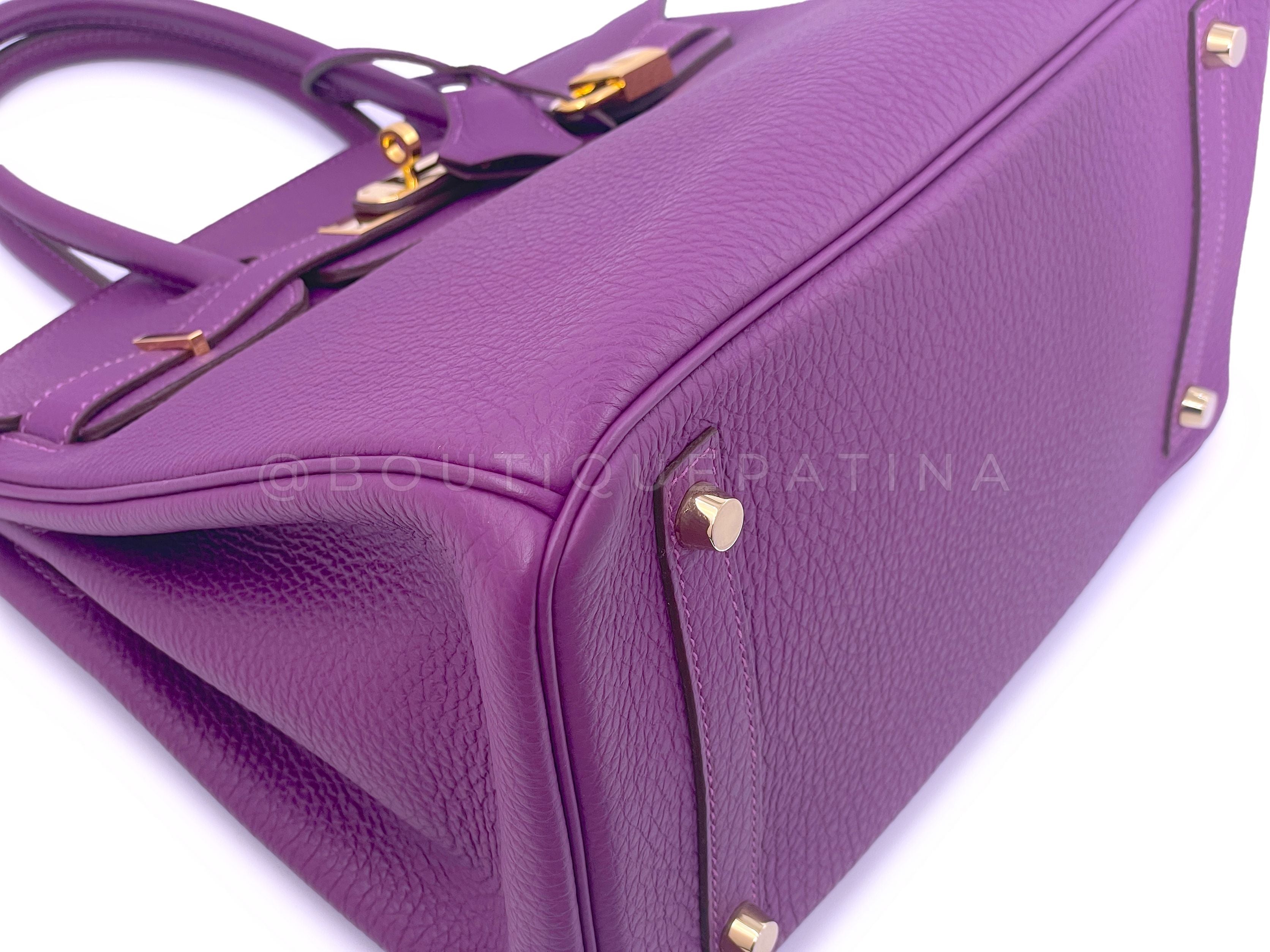 Hermes 30cm Anemone Purple Togo Birkin Tote Bag 24k GHW