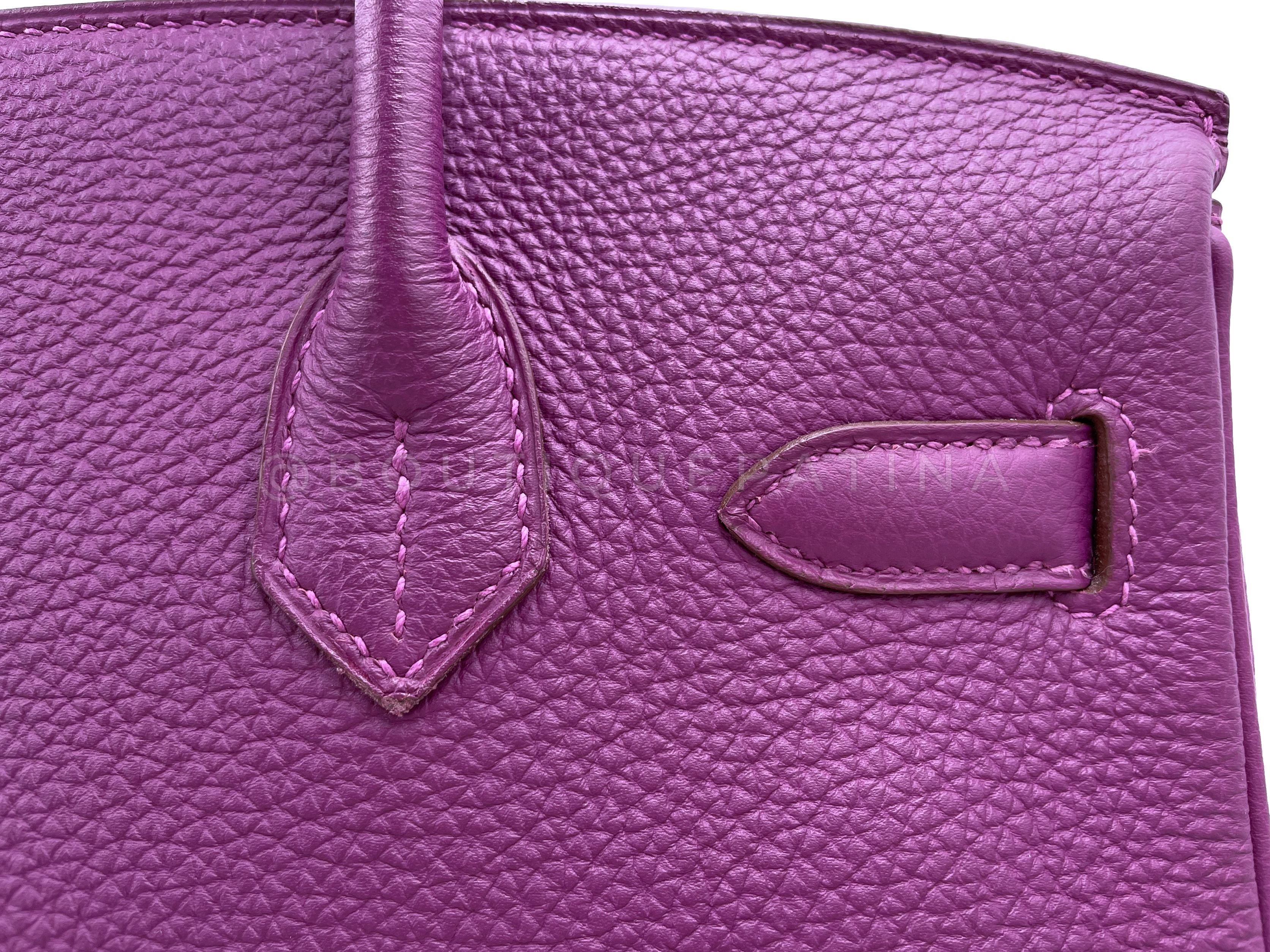 Hermes 30cm Anemone Purple Togo Birkin Tote Bag 24k GHW