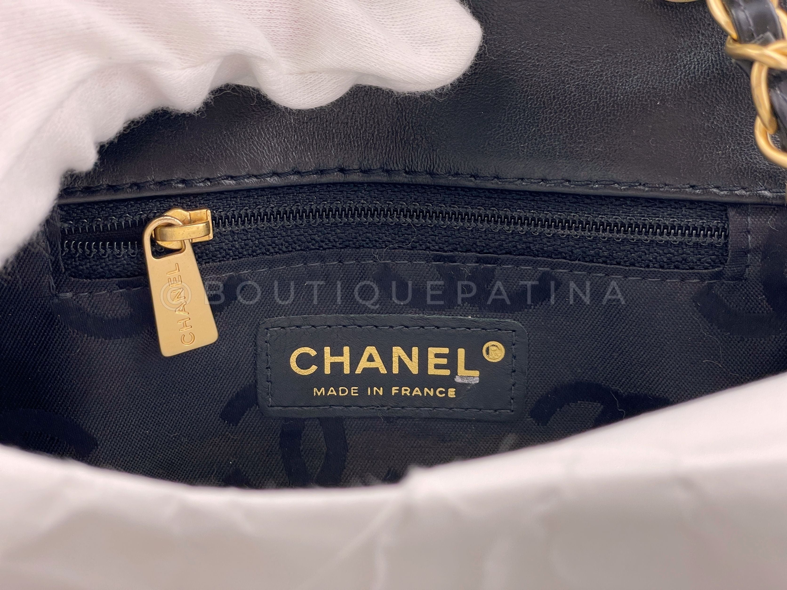 Chanel 2003 Vintage Surpique Square Mini Flap Bag GHW Wild Stitch