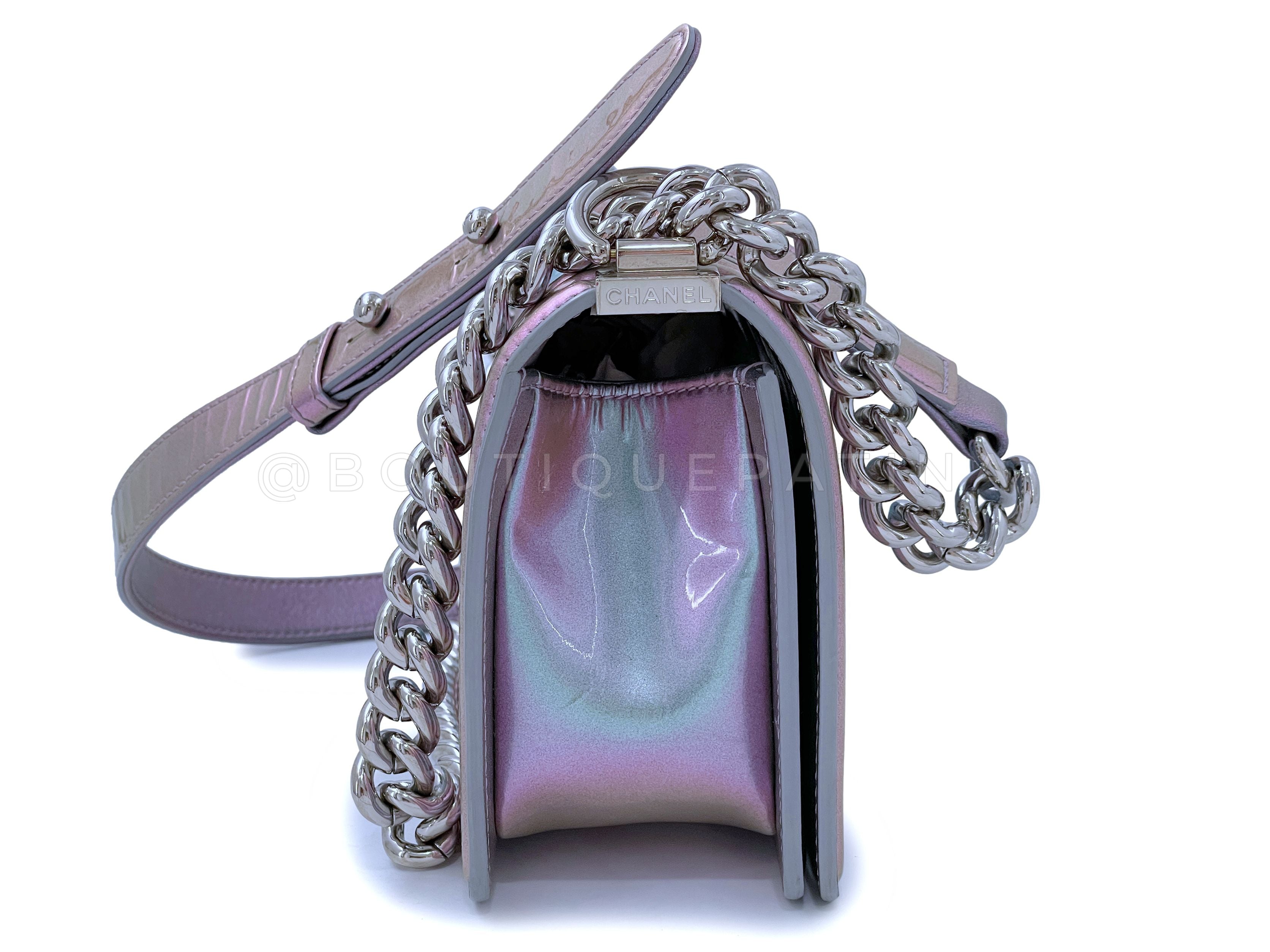 Chanel Iridescent Purple Mermaid Small Water Boy Flap Bag