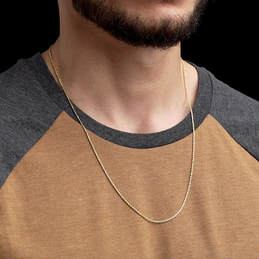 Solid Gold Rope Chain Hollow