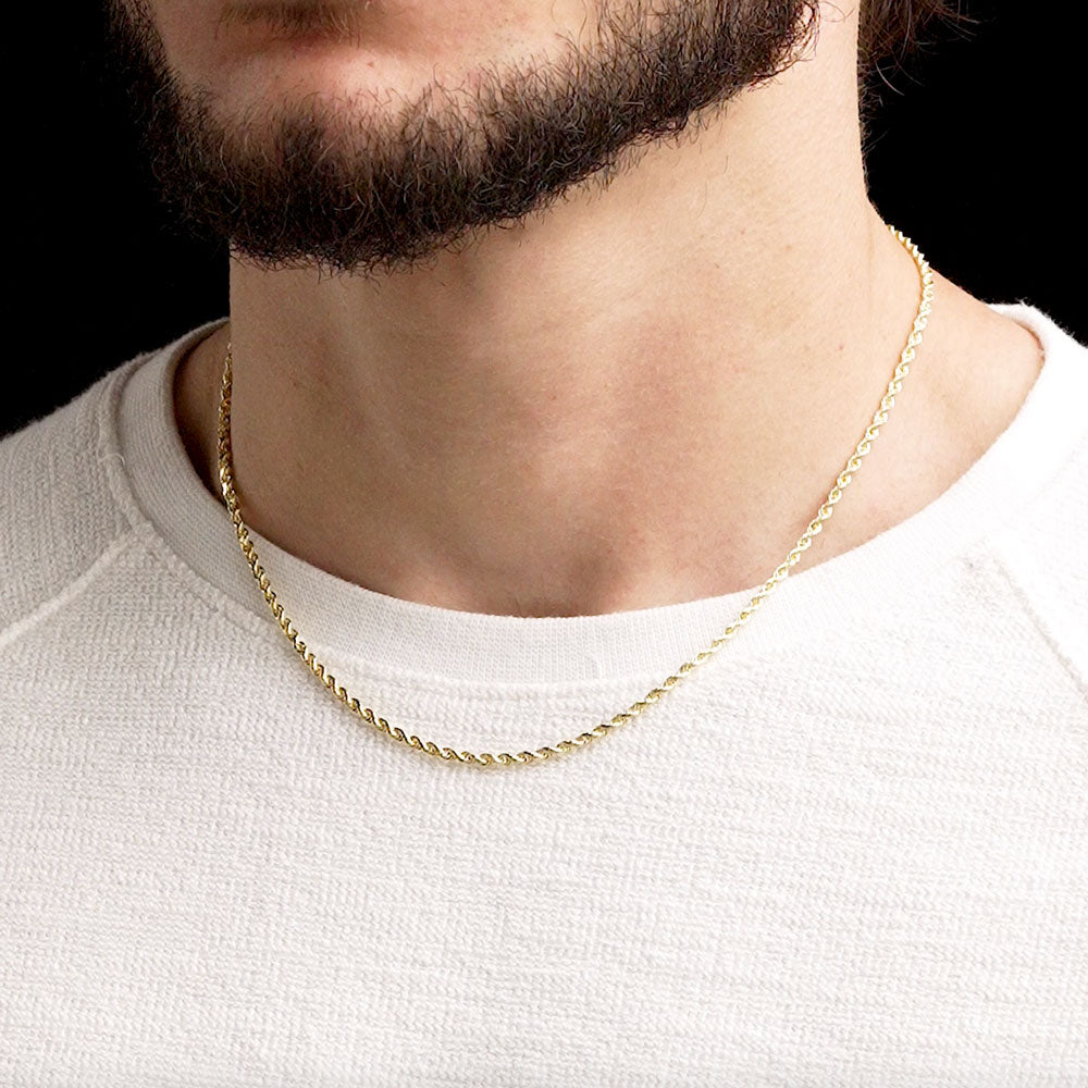 Solid Gold Rope Chain Hollow