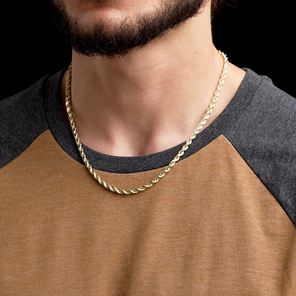 Solid Gold Rope Chain Hollow