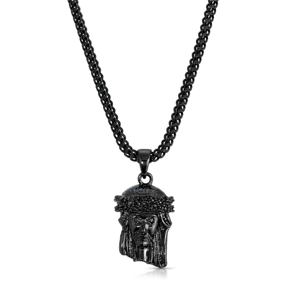 Micro Jesus Piece Necklace & Franco Chain