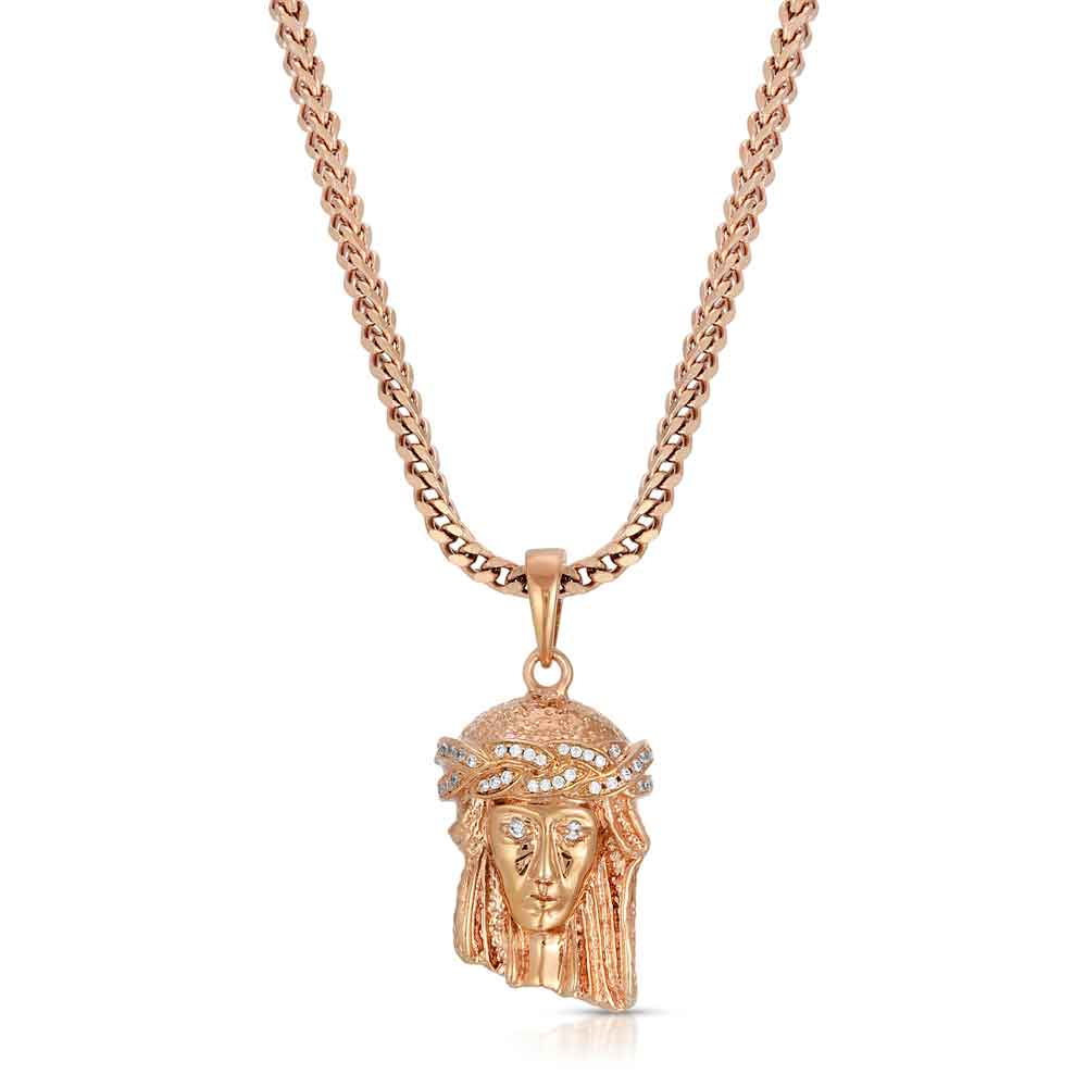 Micro Jesus Piece Necklace & Franco Chain