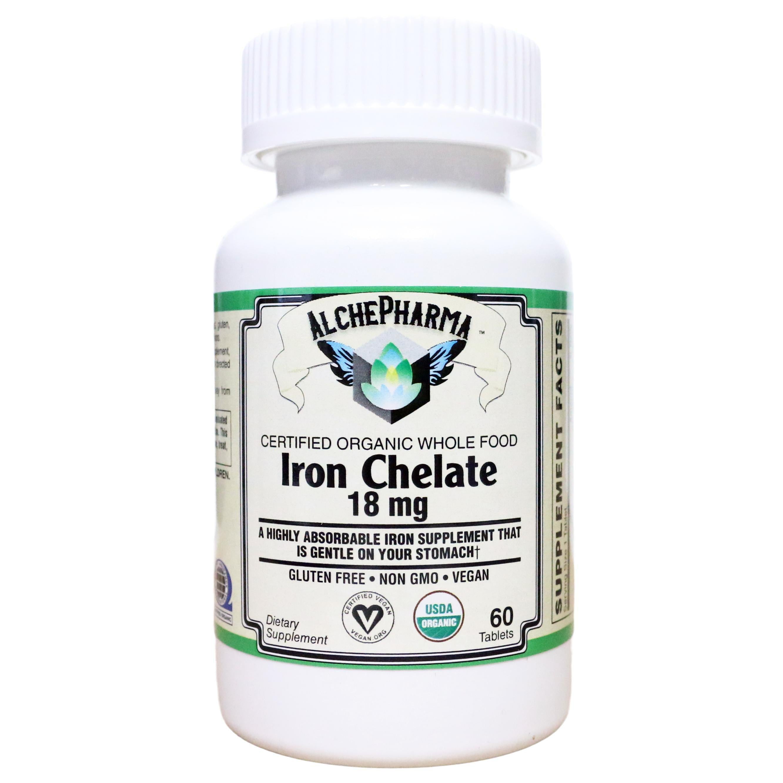 Whole Food Iron Chelate, Certified USDA Organic and from Sprouted Amaranth Simple and Clean Excipients