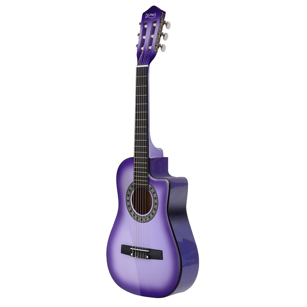 Classical Guitar Wooden Body Nylon String Beginner Kids Gift Purple - Alpha 34 Inch