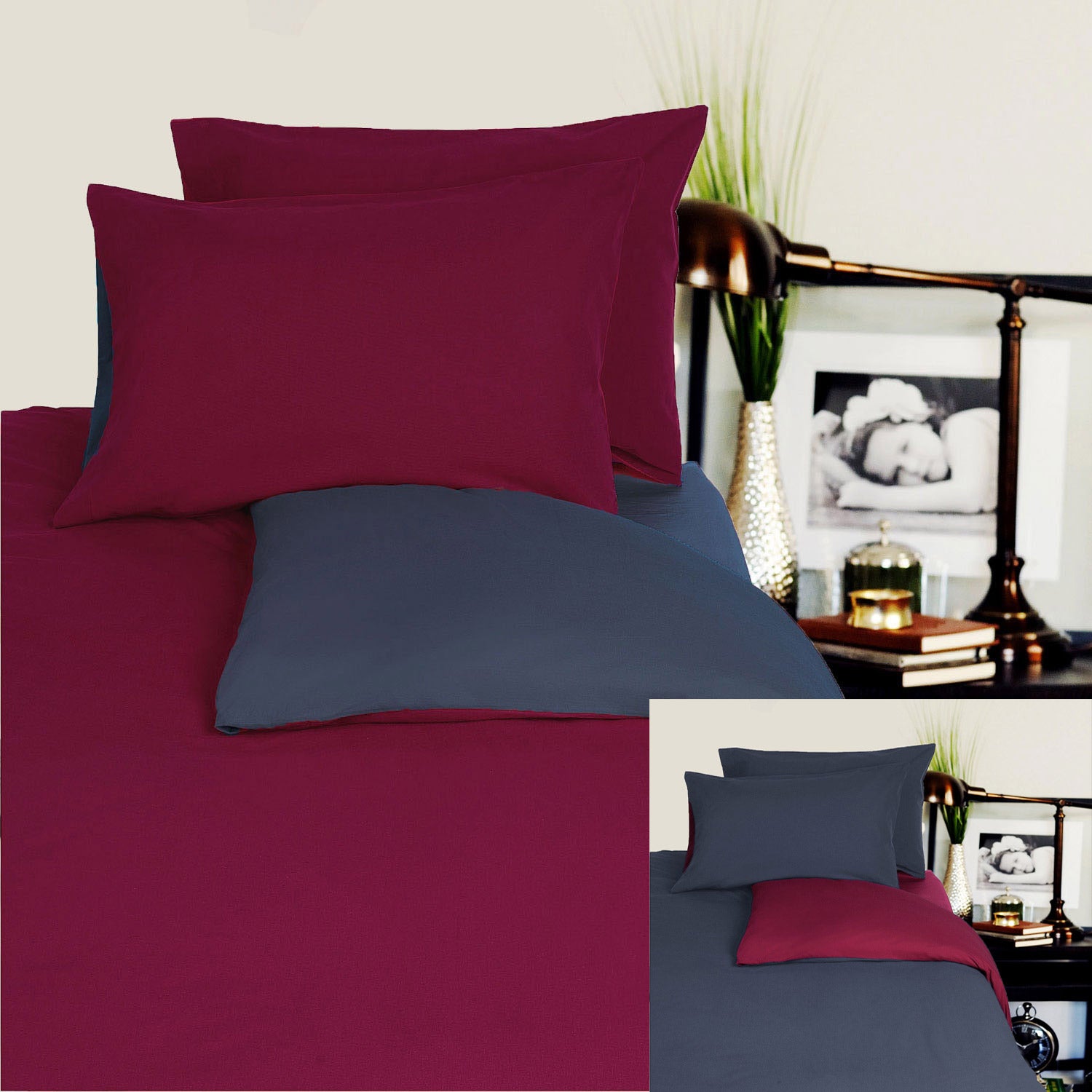 Hotel Living Reversible 100% Cotton JERSEY Quilt Cover Set