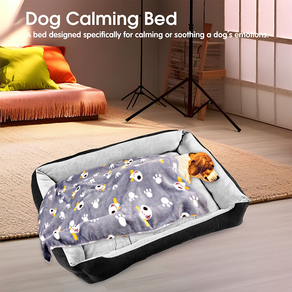 Dog Bed Pet Cat Calming Floor Mat Sleeping Cave Washable Extra Large