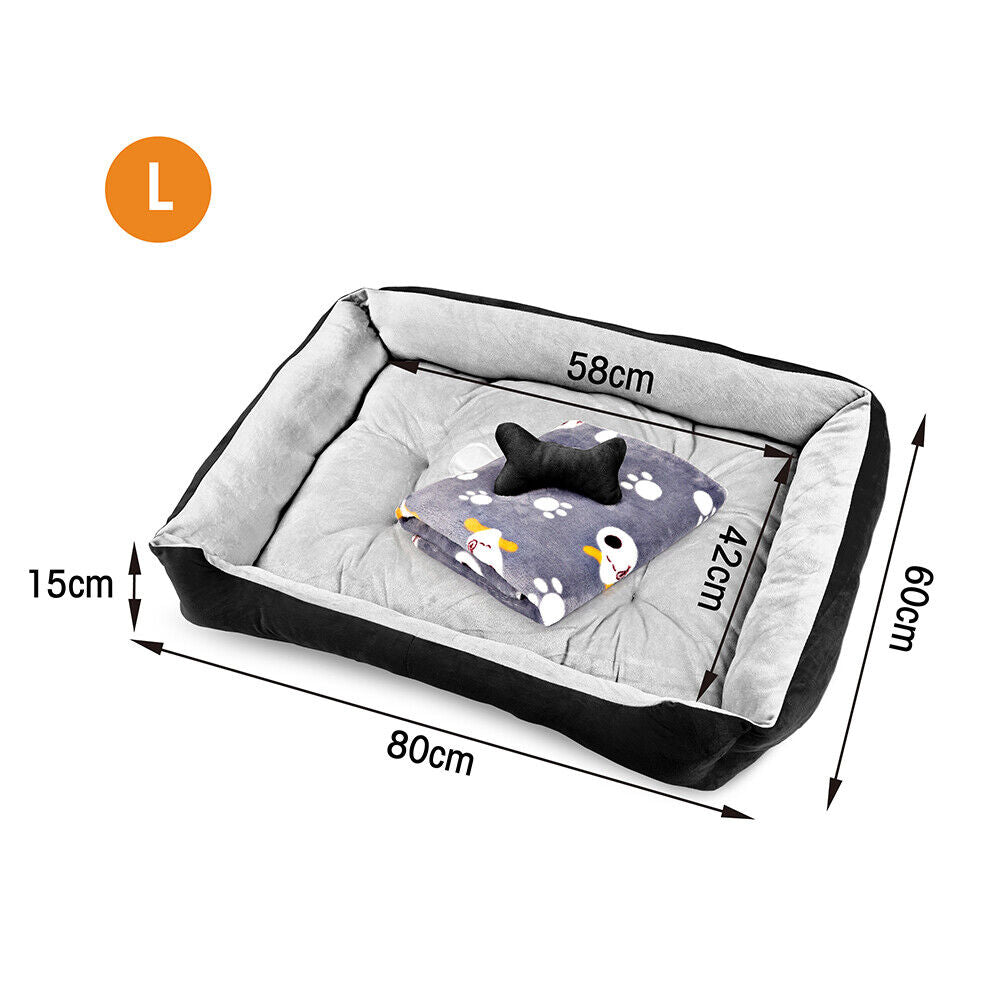 Dog Bed Pet Cat Calming Floor Mat Sleeping Cave Washable Extra Large