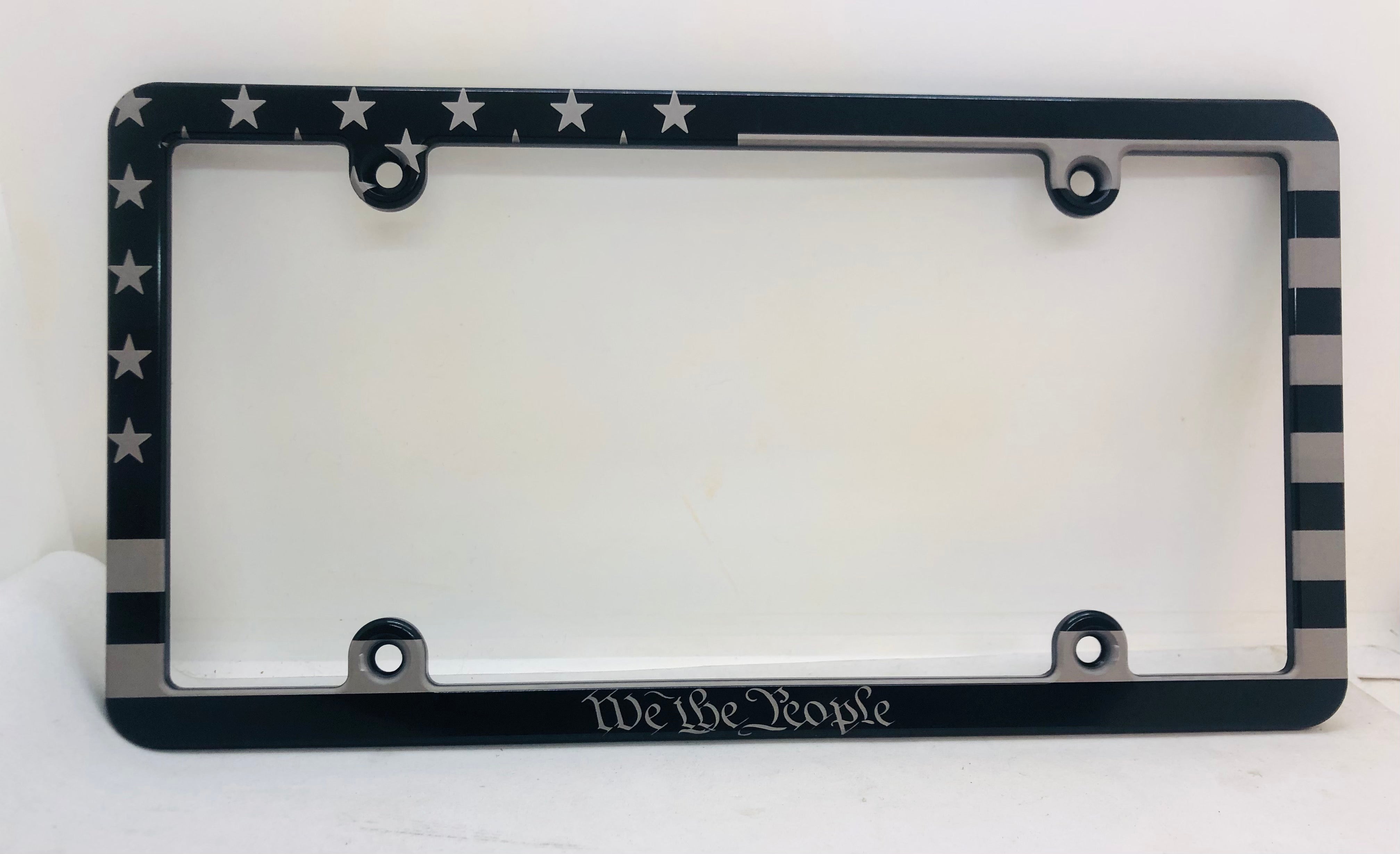 American Flag We The People Slim License Plate Frame