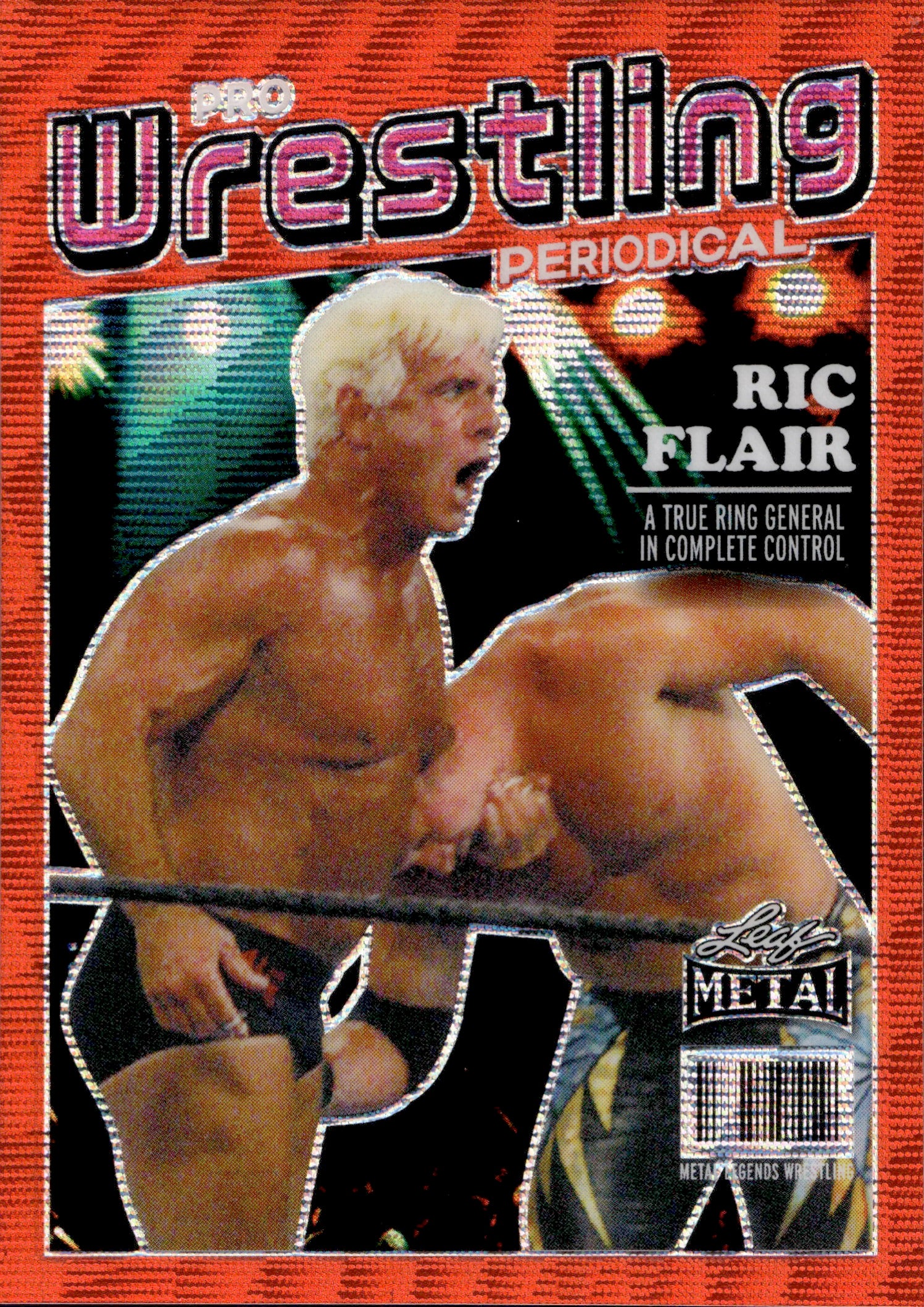 2024 Ric Flair Leaf Metal Legends PRO WRESTLING PERIODICAL RED WAVE 2/7 #WP-20 WWE Legend