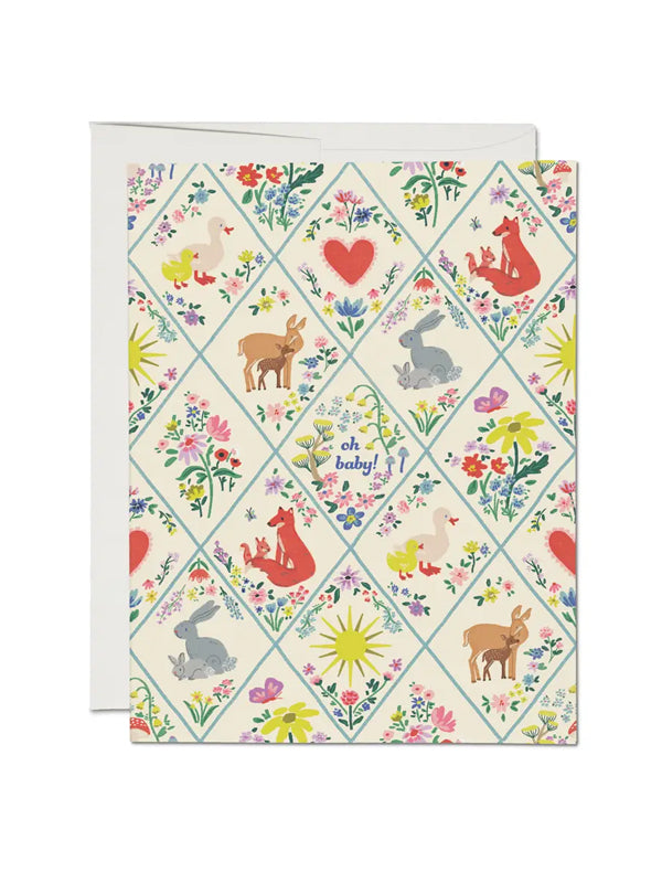 Woodland Critters Baby Card