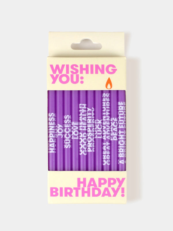 Wishing You A Happy Birthday Candles: Purple
