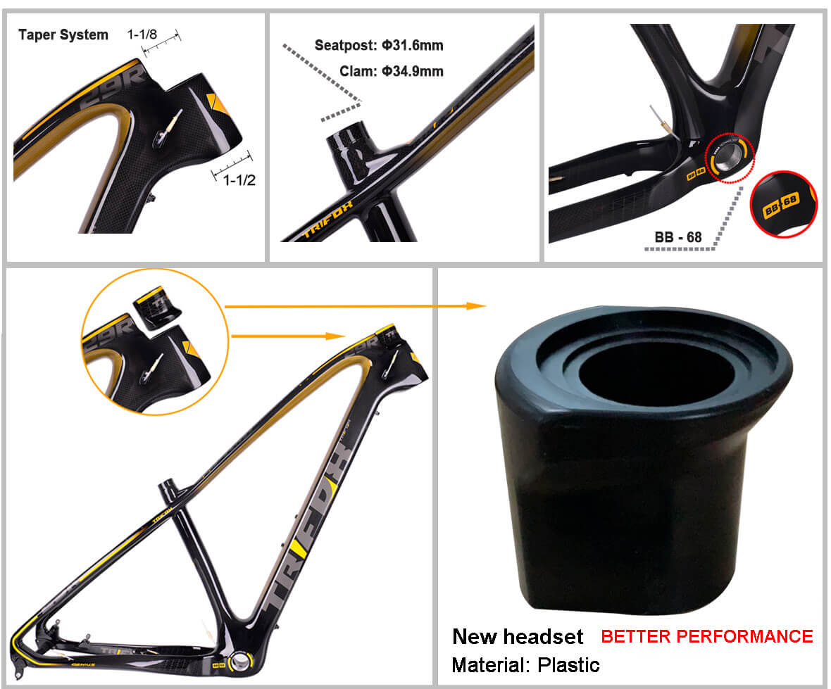 Trifox MFM200 Carbon Fiber Hardtail Mountain Bike Frame Details 01