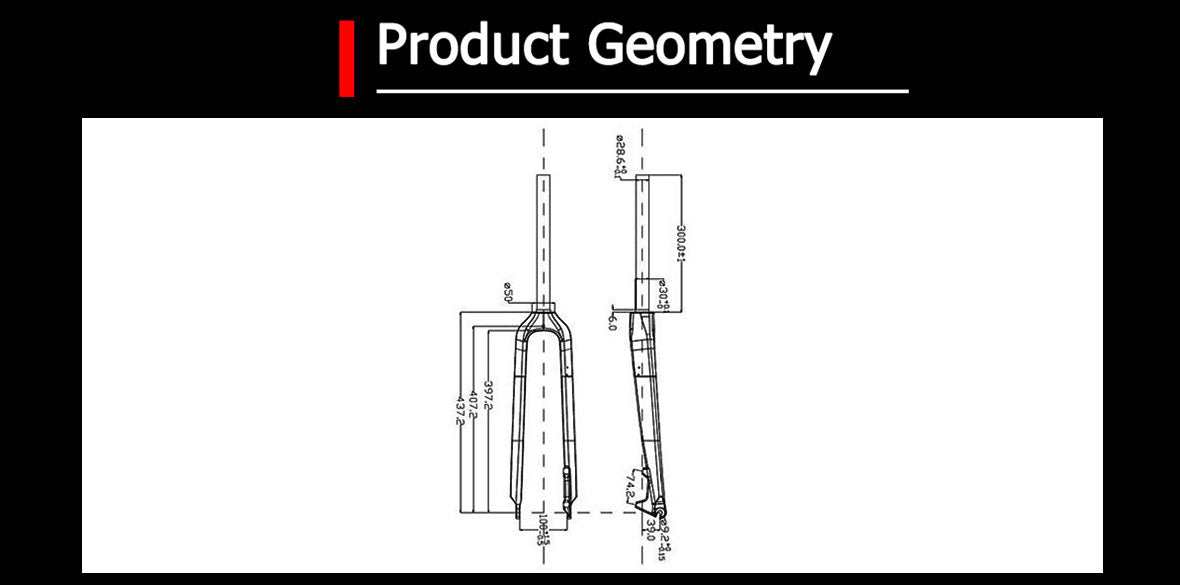 29er Disc Brake Carbon Straight MTB Rigid Fork Quick Release Style Parameter