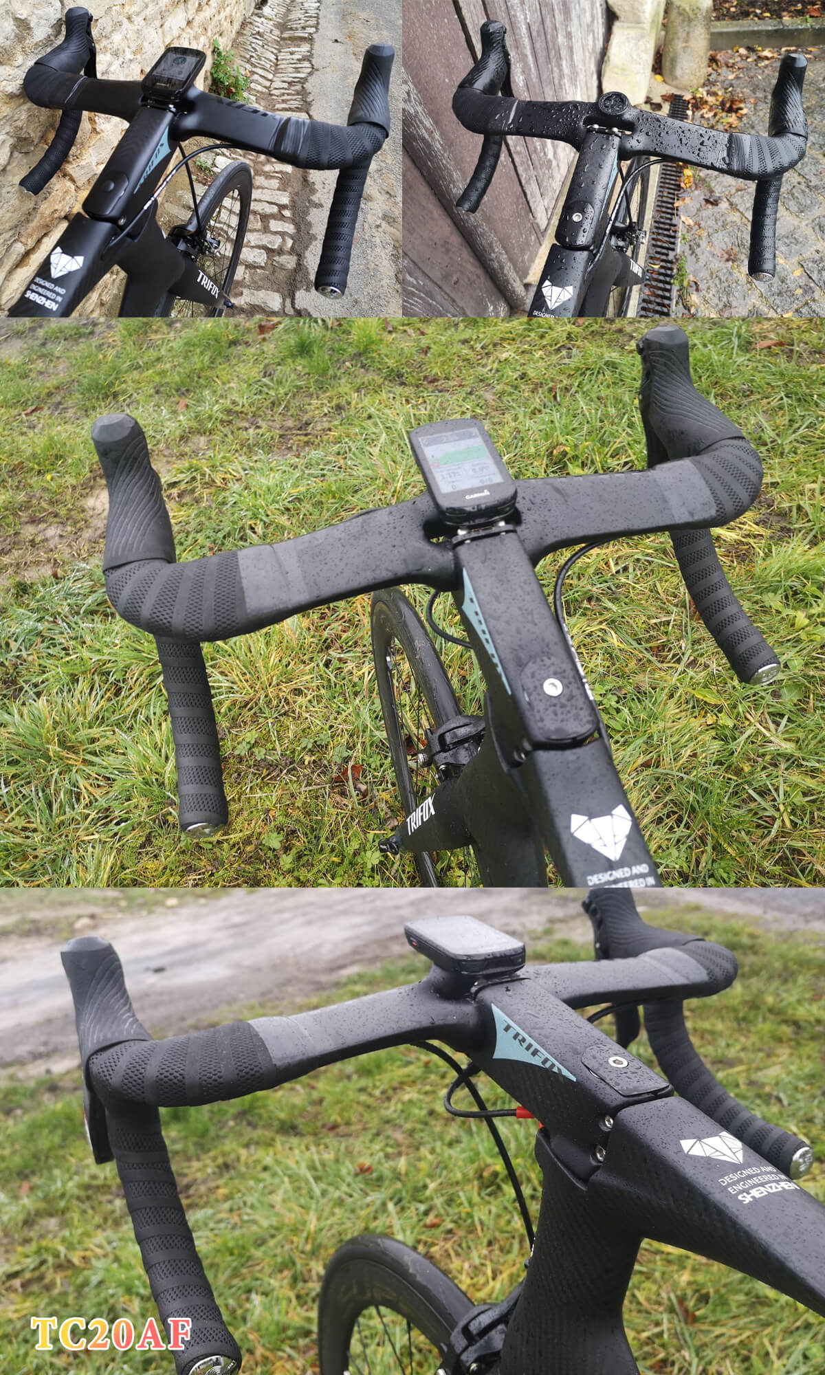 Bicicleta de carretera de fibra de carbono Trifox AERO Drop Handlebar Aerofoil Style TC20AF Real Shot