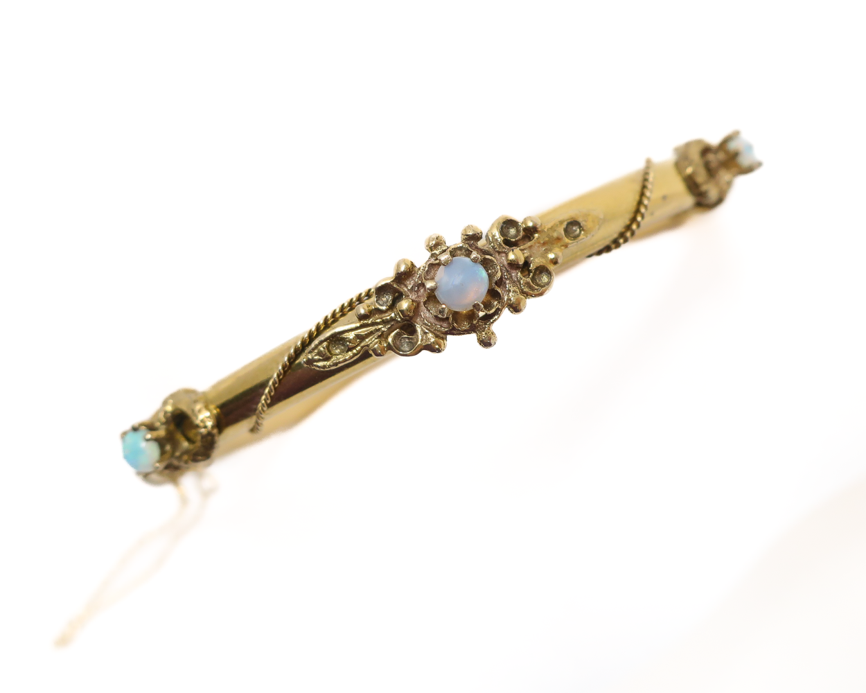 Midcentury Victorian Revival Opal Bangle