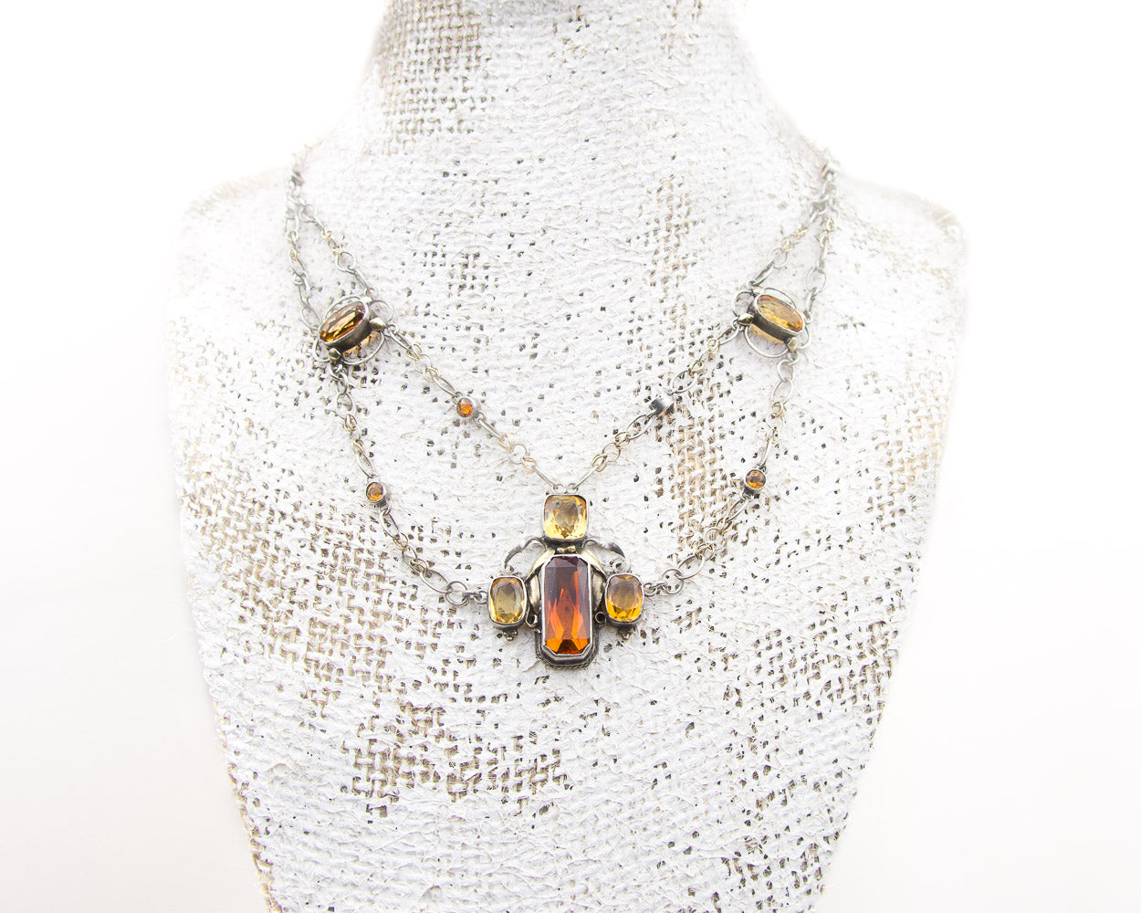 Arts & Crafts Festoon Citrine Necklace