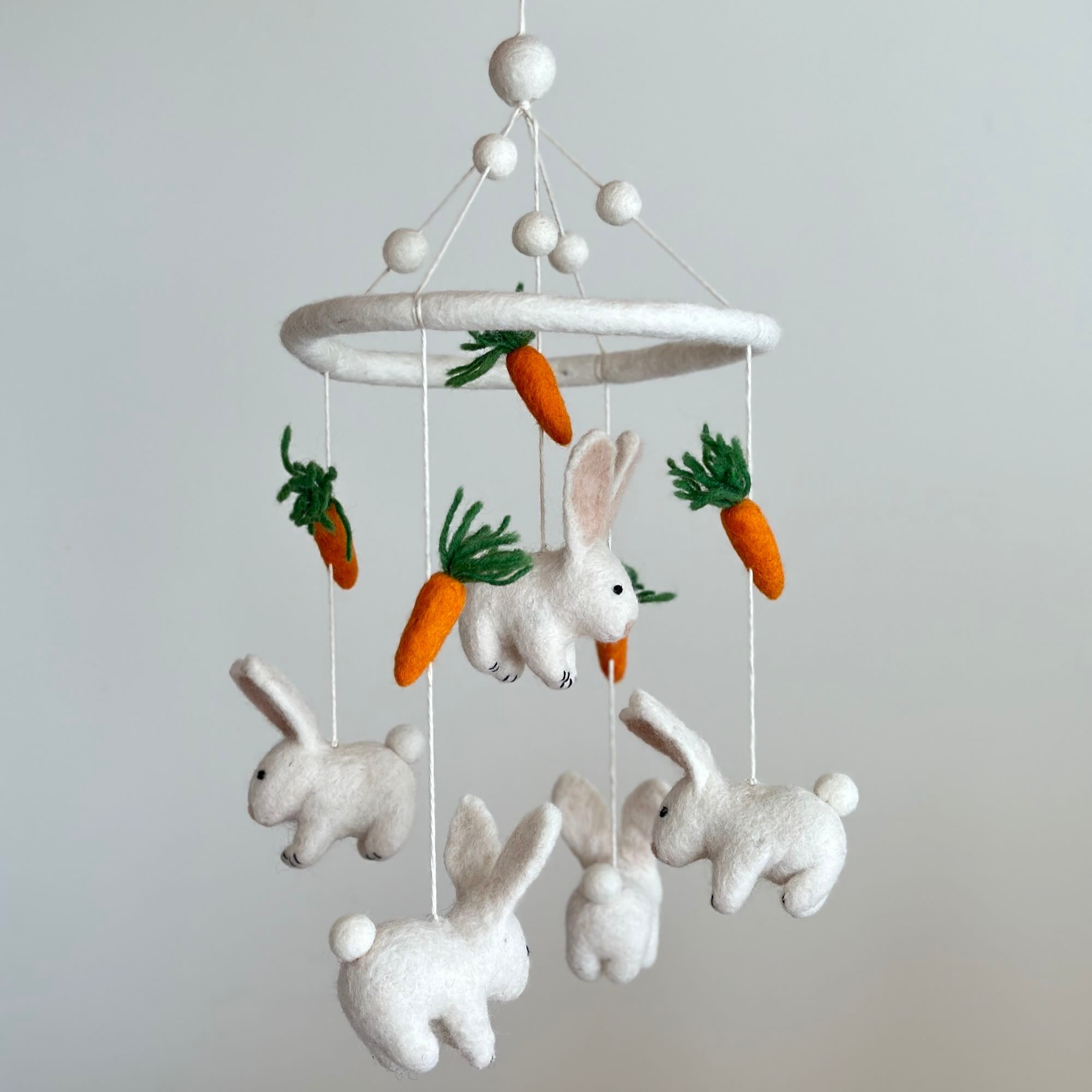 Felt Baby Mobile - Hoppy Bunny and Carrot