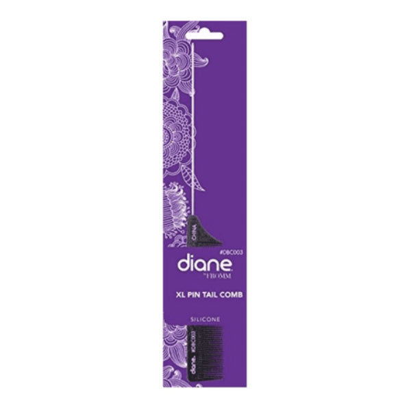 Diane XL Pin Tail Comb Bone Black #DBC003
