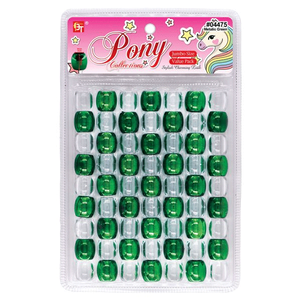 Beauty Town Pearl Jumbo 15/9mm Round Beads Value Pack Matalic Green  #04475