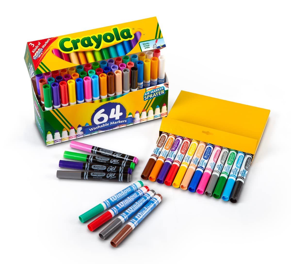 Crayola 64ct Washable Marker, Gel, Window & Board Markers Set