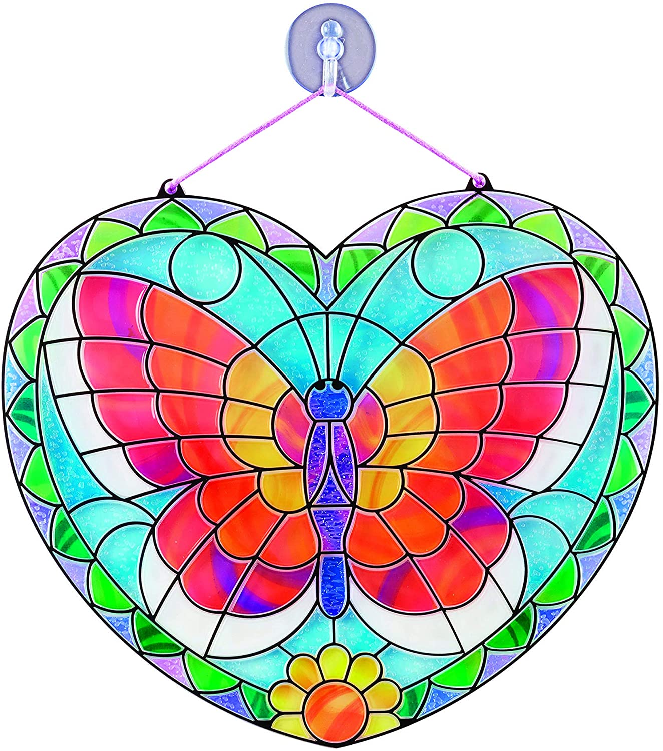 Butterfly Hearts Glass Art