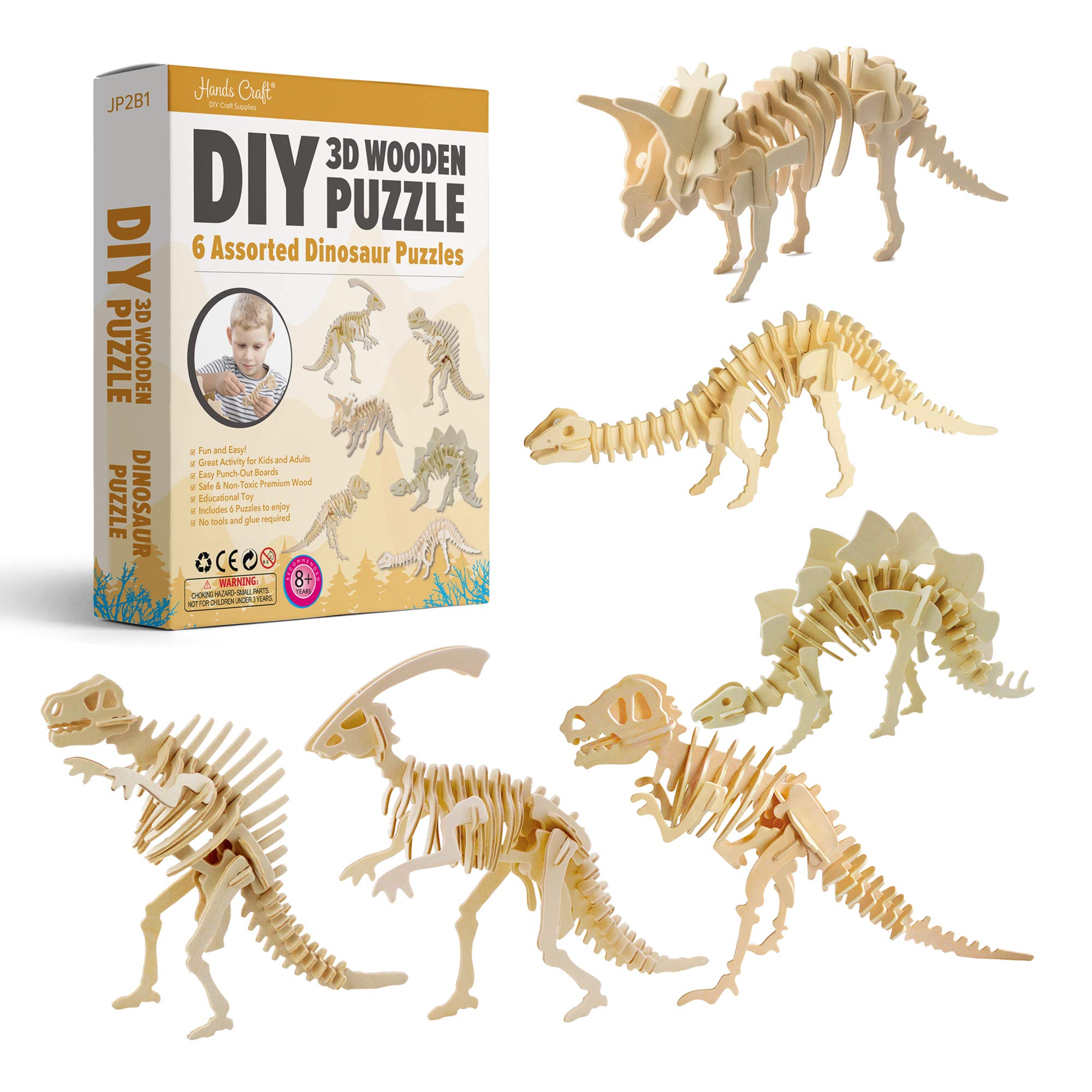 3D Wooden Dinosaurs Bundle Pack Puzzle