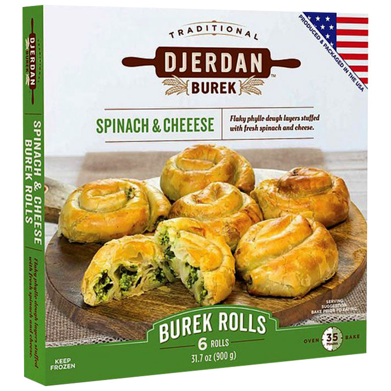 Burek with Spinach and Cheese 6 Rolls 900g (Djerdan)