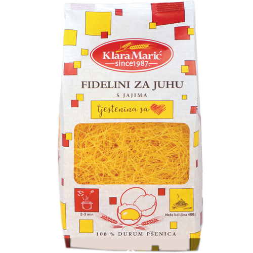 Klara Maric Pasta for Soup Fidelini / Tjestenina za Juhu 400g (Klara M)