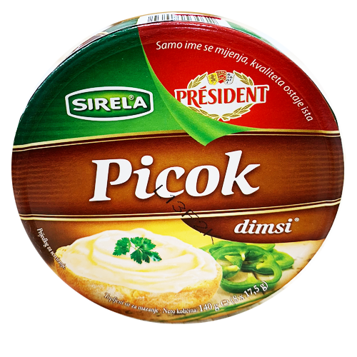 President Picok Classic Smoked Cheese Round 140g (Dukat)