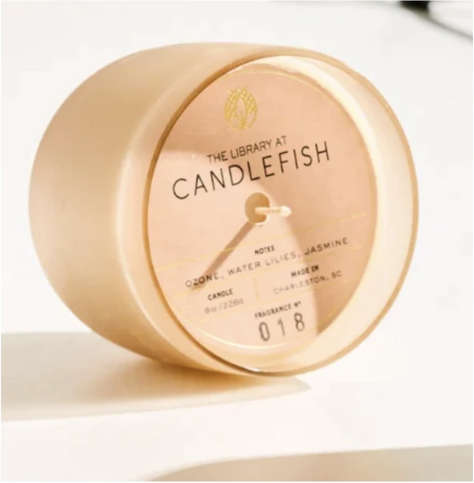 Candlefish No. 18 Frosted Glass Candle 8 oz (Pink)