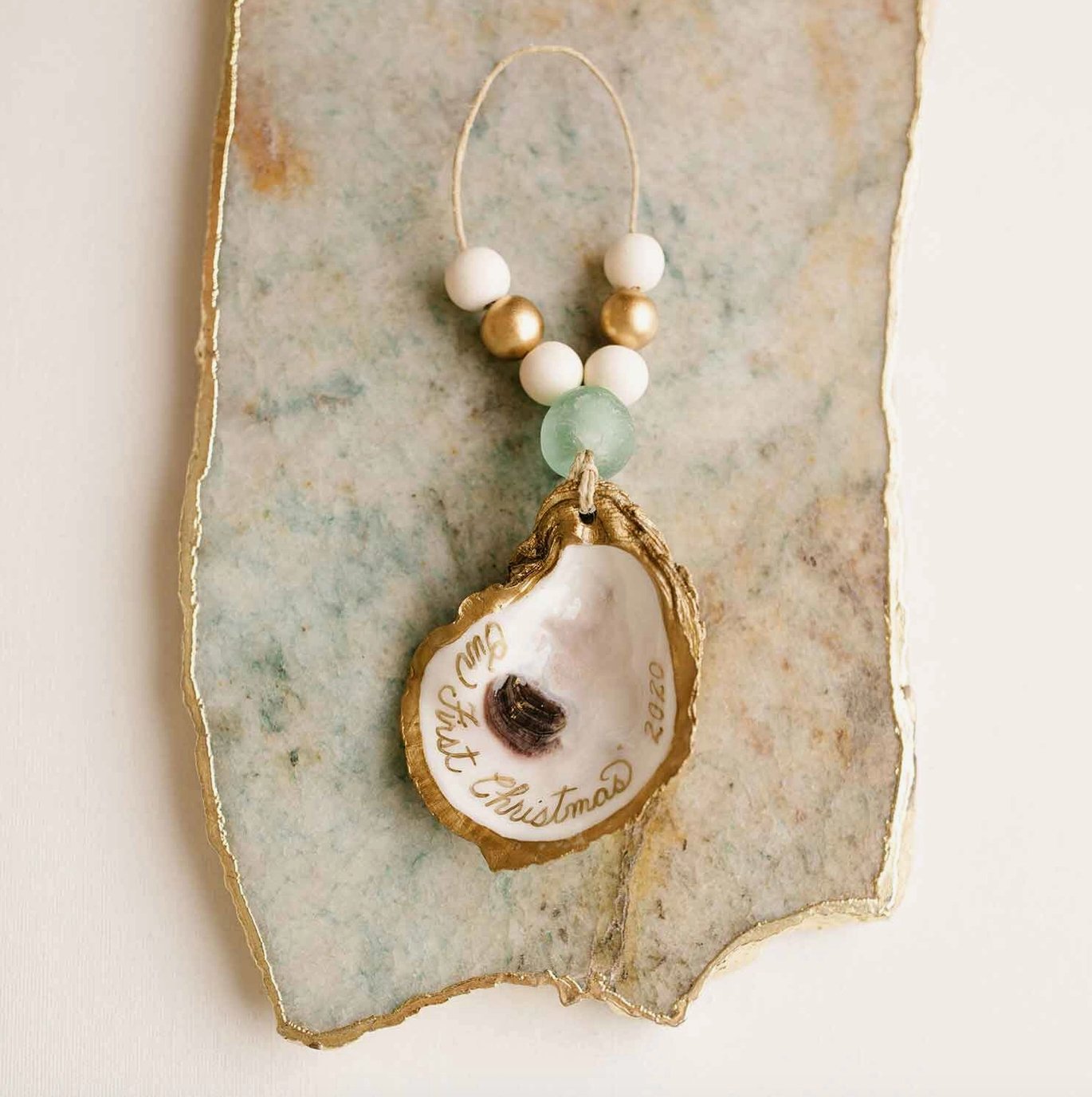 Grit and Grace Oyster Ornament: Our First Christmas 2023