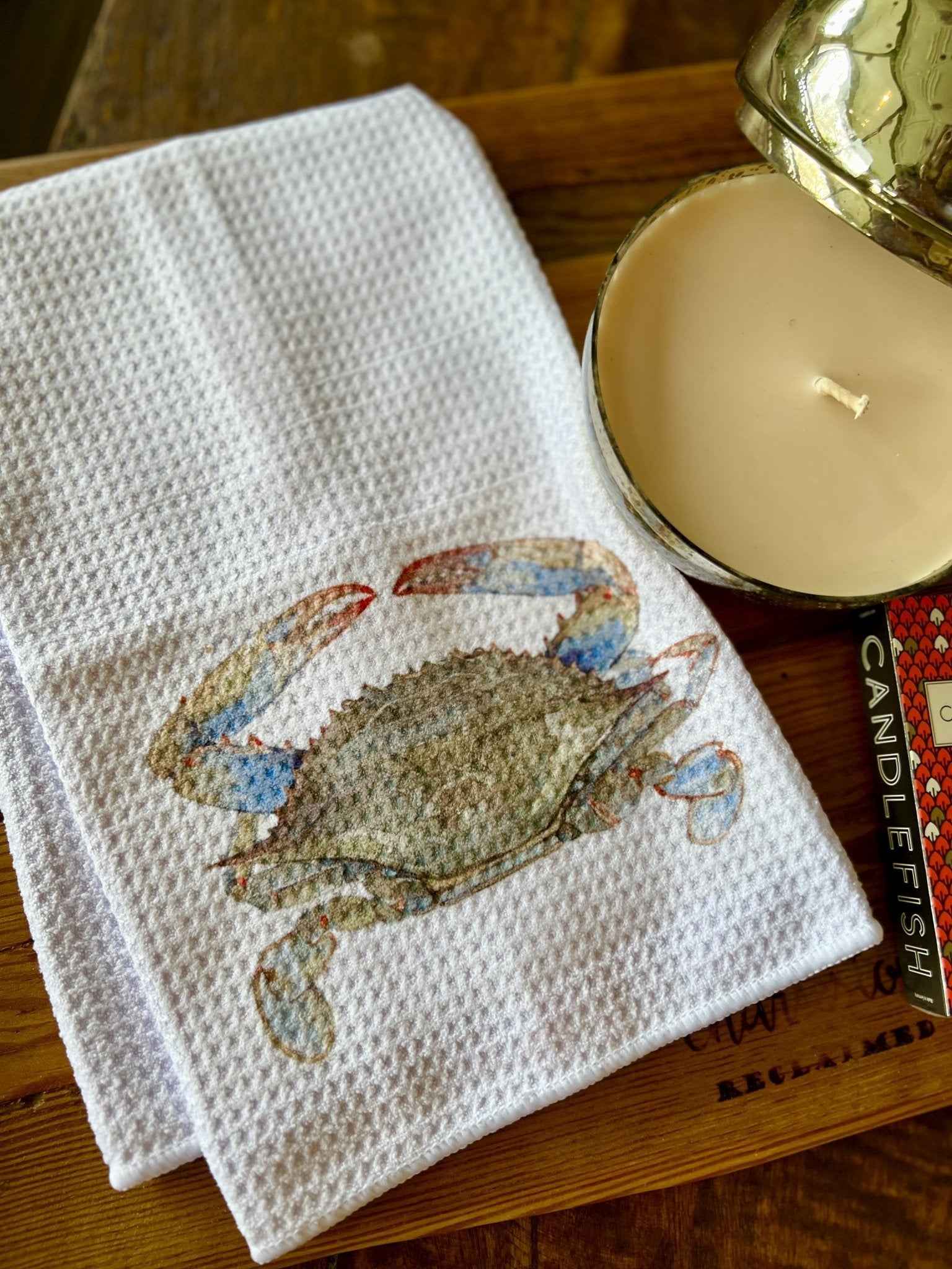 Holy City Creations Lowcountry Blue Crab Kitchen Towel