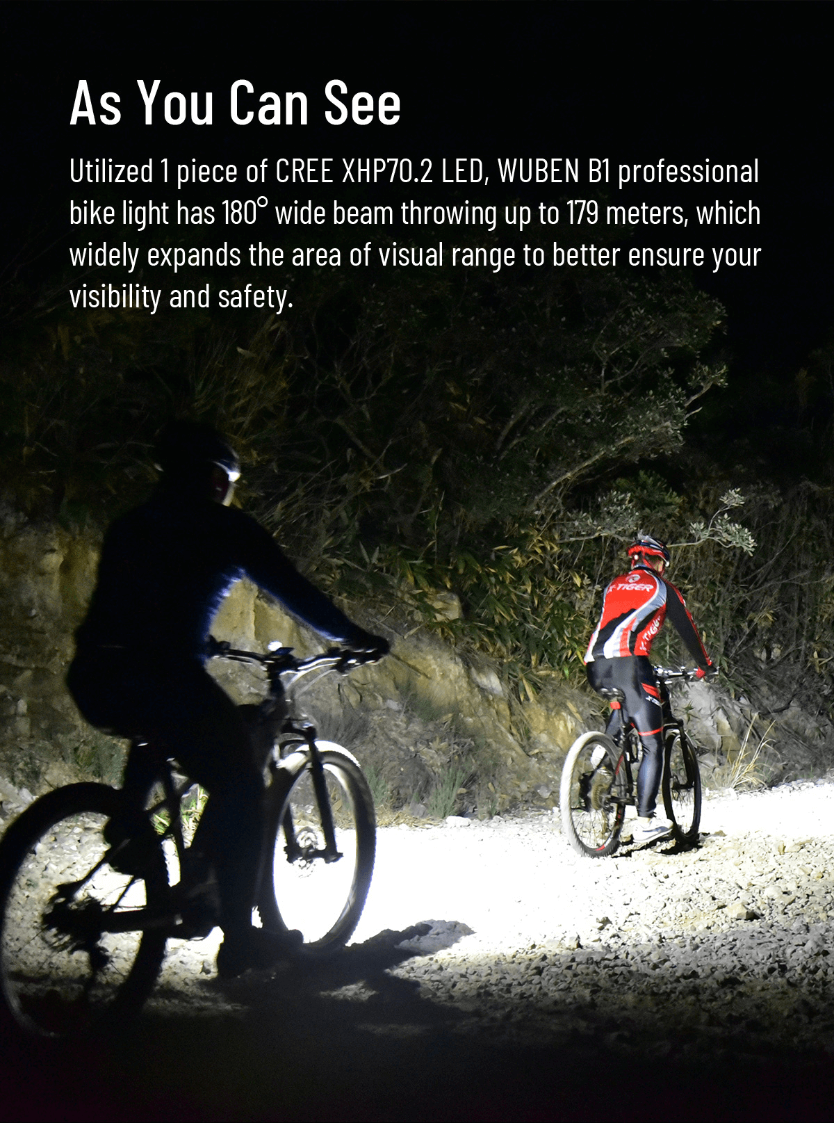 WUBEN B1 Professional Bicycle Light Continuous Emitting 3600 Lumens Rechargeable Waterproof Bike Light