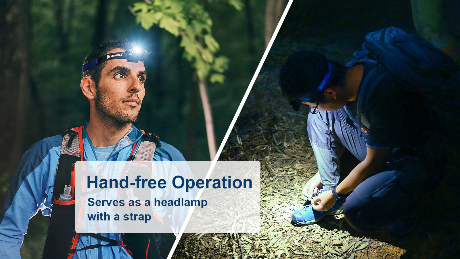 Hand-free Operation
Serves as a headlamp with a strap