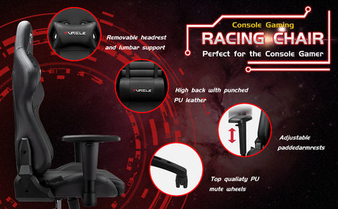 All Black Gaming Chair Structure