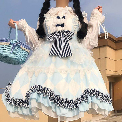 Кружевное платье с высокой талией Lolita