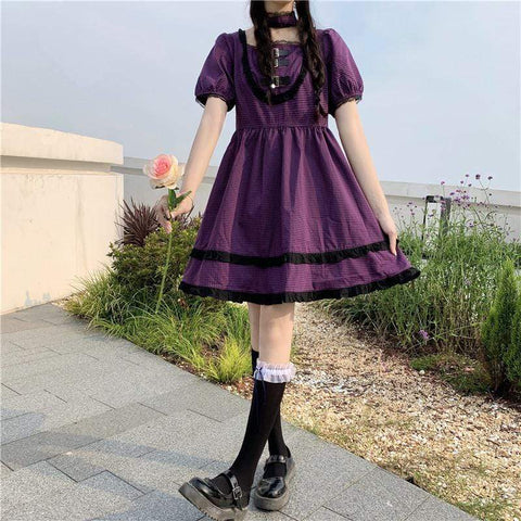 Damen-Lolita-Kleider mit Spitze und Rüschen