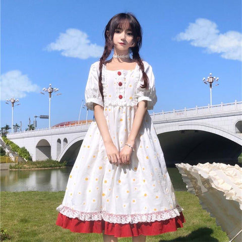 Lolita Square Collar Mid-length Dress