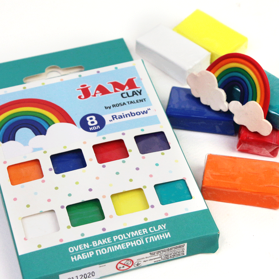 Rosa Talent Rainbow - Polymer Clay Set. 8*0.04 lb. Jam Clay.