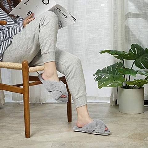 TÅSJÖN Slippers, gray, L/XL - IKEA