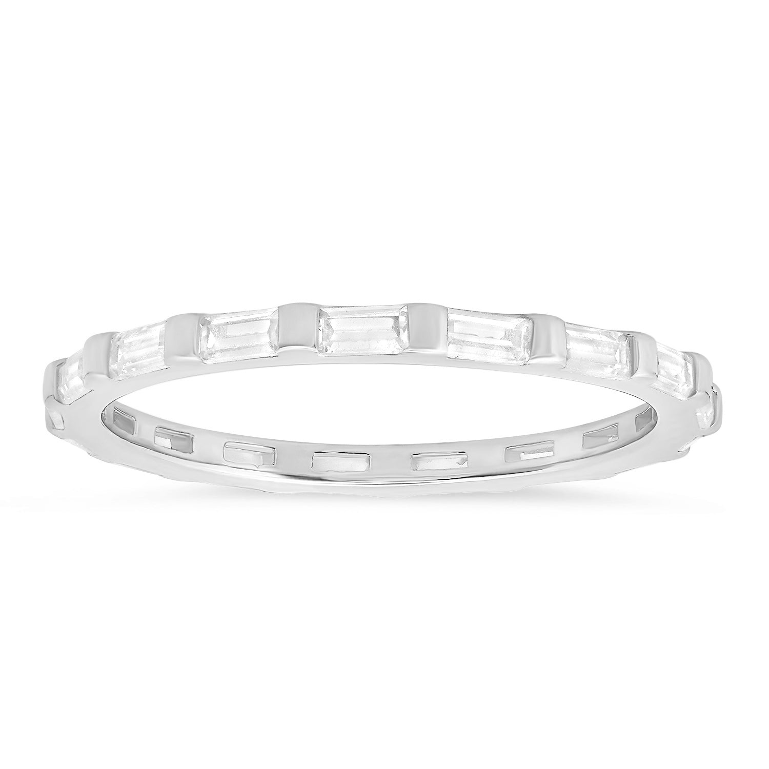 Baguette CZ Stackable Eternity Band Ring
