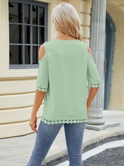 Cold Shoulder Half Sleeve Blouse