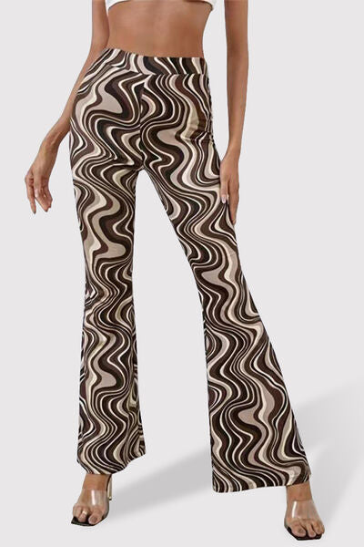 Printed High Waist Flare Pants