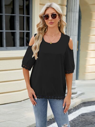 Cold Shoulder Half Sleeve Blouse