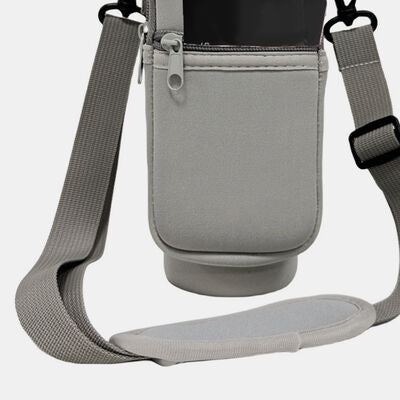 Insulated Tumbler Cup Sleeve With Adjustable Shoulder Strap